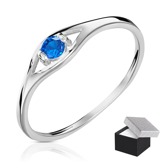 Silber Ring Teardrop Blau