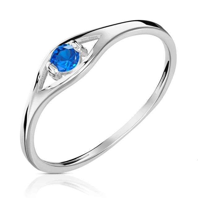Silber Ring Teardrop Blau