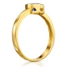 Złoty pierścionek Simple szafirowy