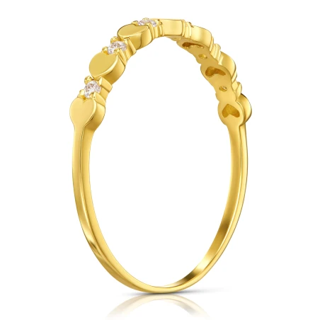 Złoty pierścionek serca 585