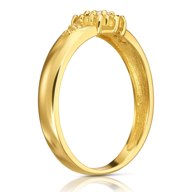 Goldring mit Strasssteinen Blume