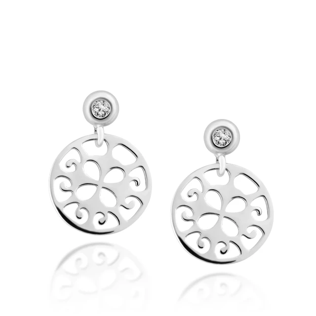 Silber Ohrringe Oriental Summer mit Zirkonia 1,5 mm