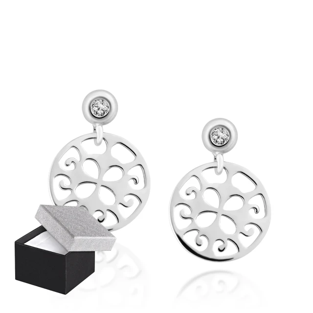 Silber Ohrringe Oriental Summer mit Zirkonia 1,5 mm