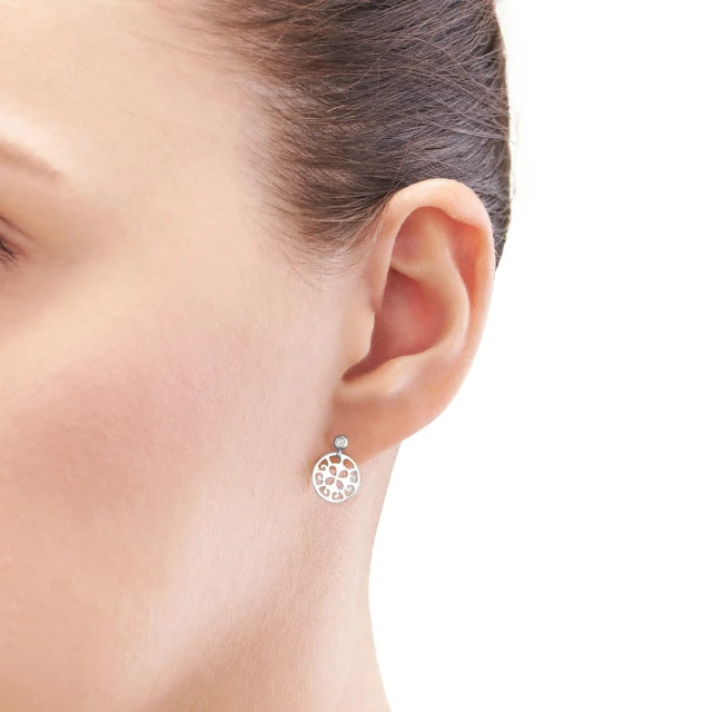 Silber Ohrringe Oriental Summer mit Zirkonia 1,5 mm