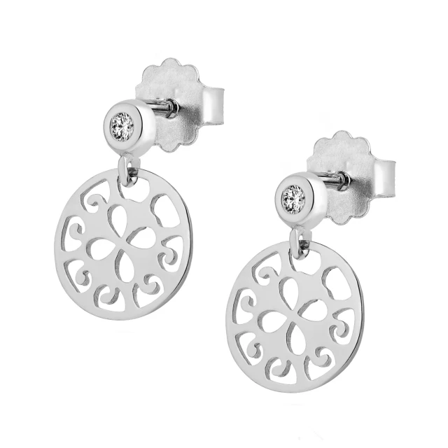 Silber Ohrringe Oriental Summer mit Zirkonia 1,5 mm