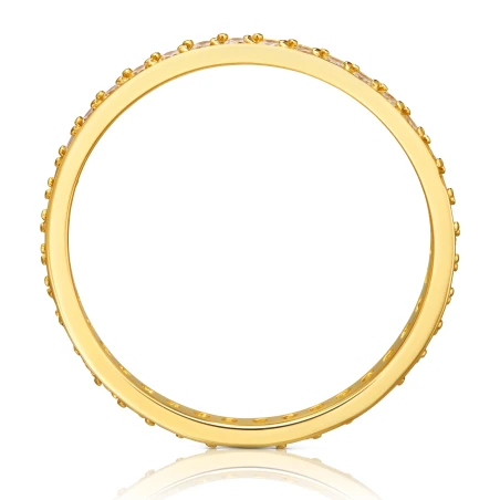 Złoty pierścionek obrączka z cyrkoniami