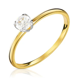 Złoty pierścionek Zaręczynowy I próba 585