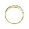Przeplatany złoty pierścionek z drobnymi Cyrkoniami próba 585