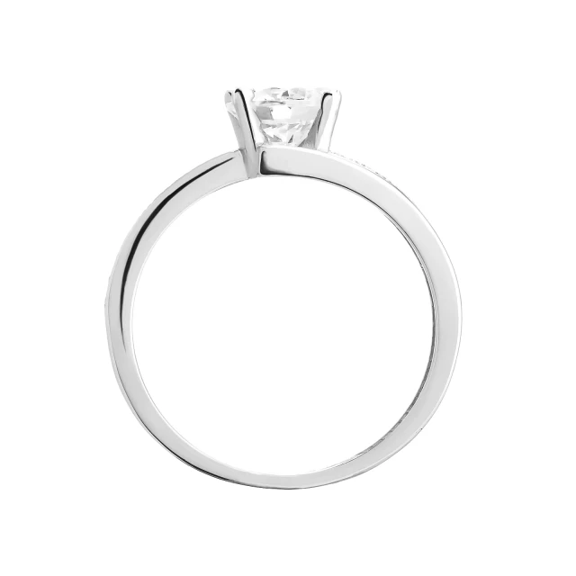 Silberring mit Strass-Verlobung