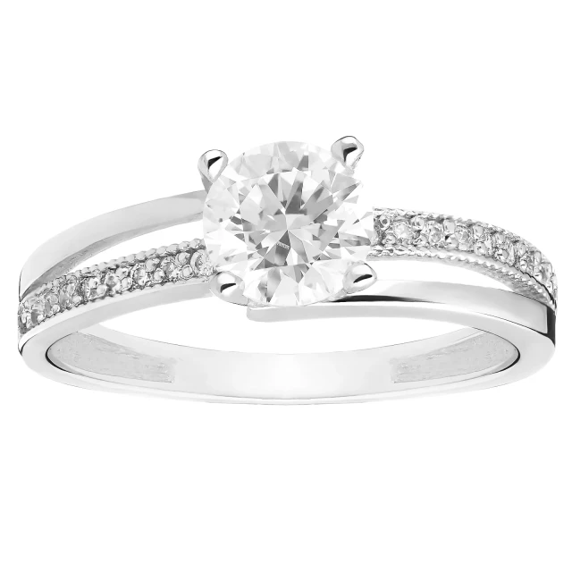 Silberring mit Strass-Verlobung
