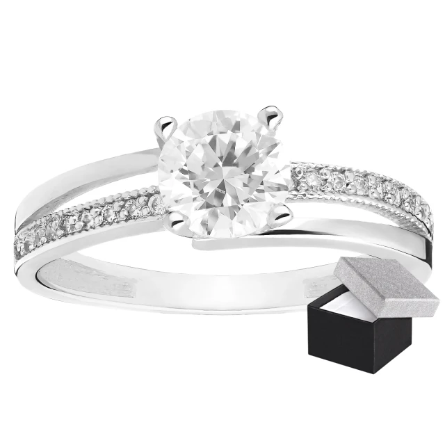 Silberring mit Strass-Verlobung