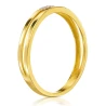 Złoty pierścionek podwójna Obrączka z cyrkoniami