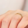 Złoty pierścionek podwójna Obrączka z cyrkoniami
