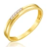 Gold Ring Doppelring Zirkonia Handtuch 585