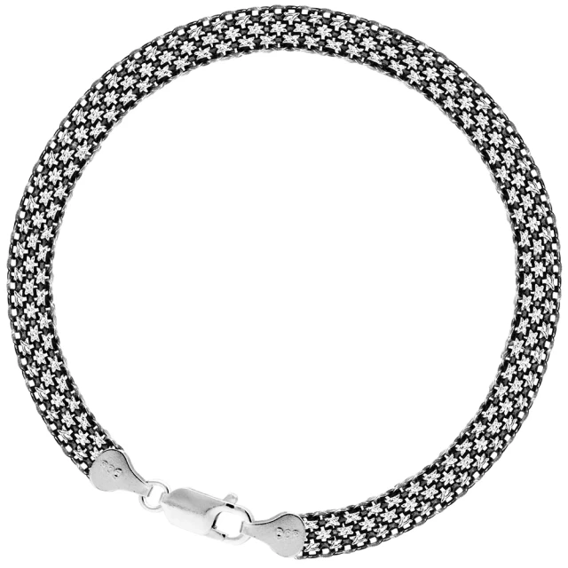 BISMARCK Silber Armband schwarz