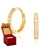 Złote kolczyki Princess Sparkle różowe kamienie próba 585