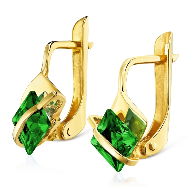 Goldene Ohrringe Smaragdbänder