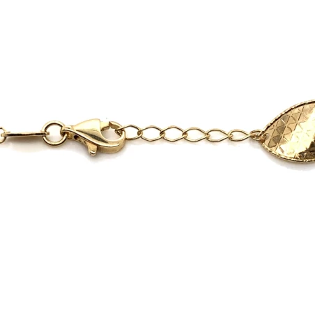 Bransoletka złote diamentowane trzy skręcone listki