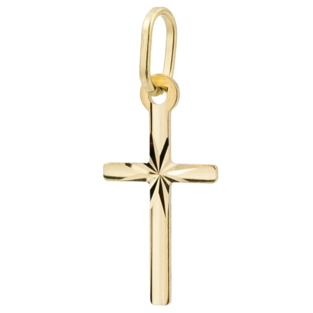 Goldenes Kreuz zarter Diamant pr. 585 Anhänger