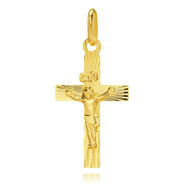 WUNDERSCHÖNES GOLDENES DIAMANTKREUZ Taufkommunion