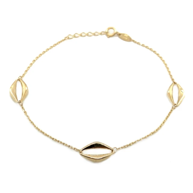 Goldenes Armband drei Lippen an einer Kette