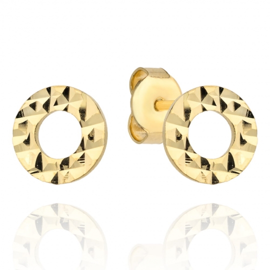 Kolczyki złote diamentowany ring