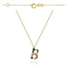Promi Halskette Buchstabe B mit farbigen Steinen