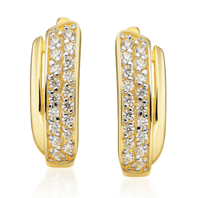 GOLDENE OHRRINGE MIT STEINEN 585