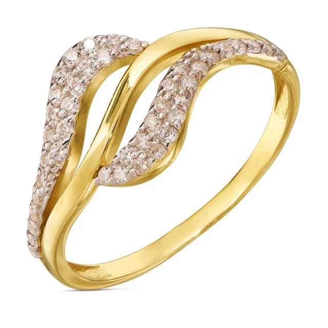 Ring aus Zirkonia Gold