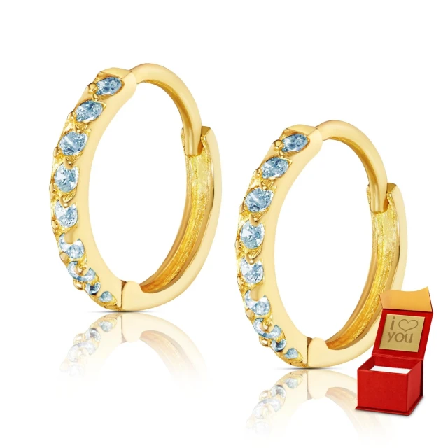 Princess Sparkle Gold Ohrringe Blau 585