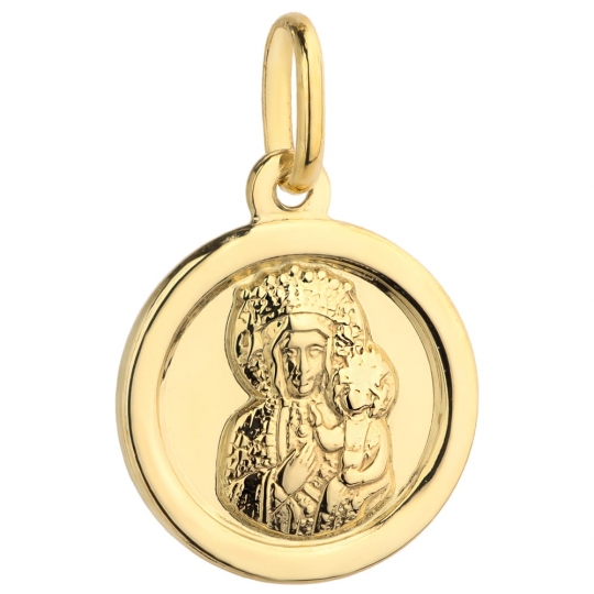 Medalik Matka Boska Częstochowska złote kółko pr. 585