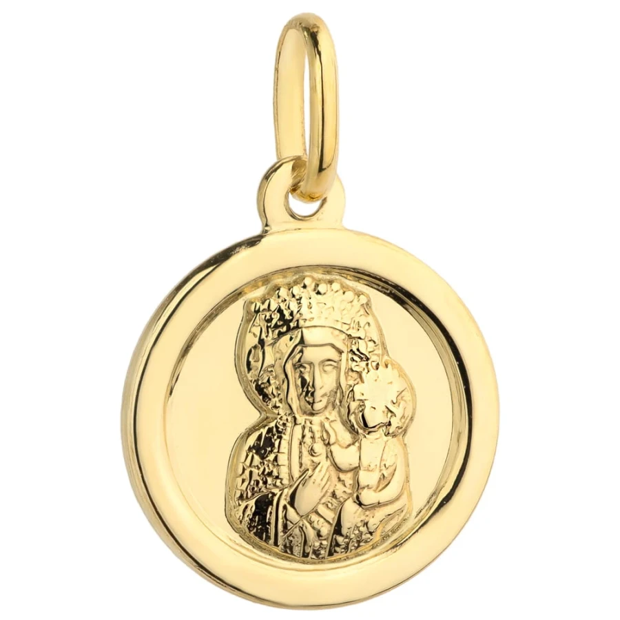 Medalik Matka Boska Częstochowska złote kółko pr. 585