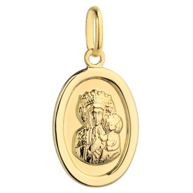 Medaille Unserer Lieben Frau von Tschenstochau Gold Oval pr. 585