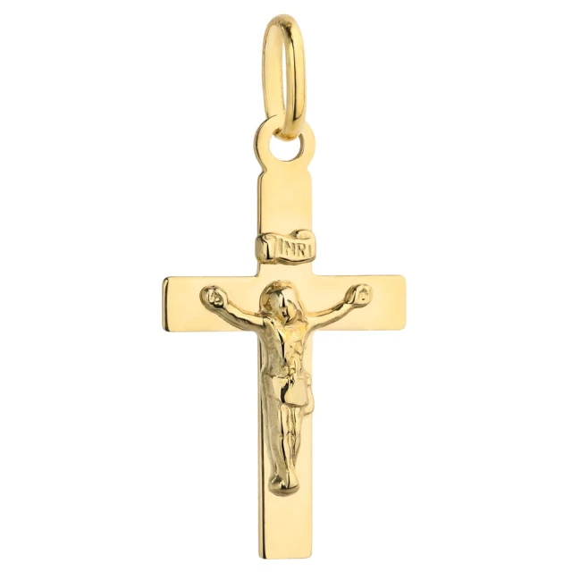 Goldenes Kreuz glatt mit dem Bild von Jesus klein
