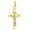 Złoty krzyżyk gładki z wizerunkiem Jezusa mały