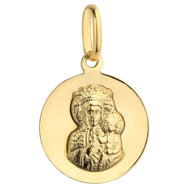 Medaille Unserer Lieben Frau von Tschenstochau glatter goldener Kreis pr. 585