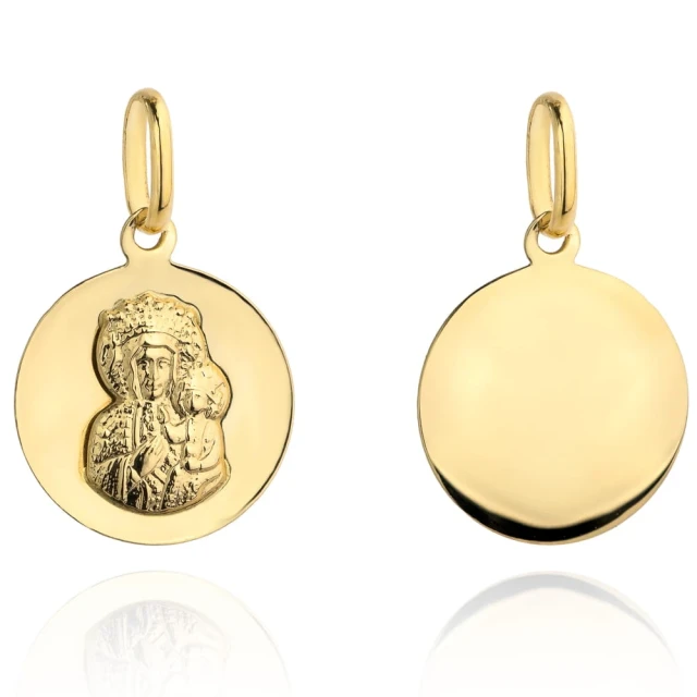 Medaille Unserer Lieben Frau von Tschenstochau glatter goldener Kreis pr. 585