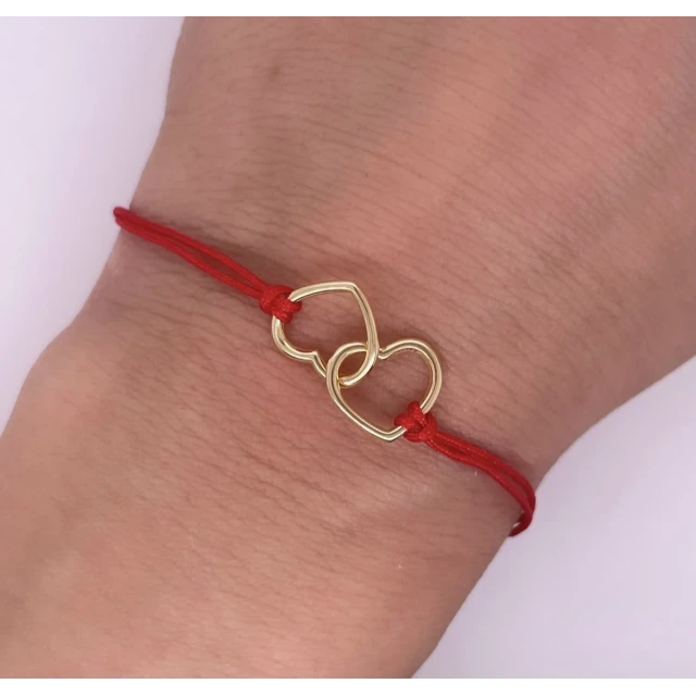 Vergoldetes Armband Red STRING HEART