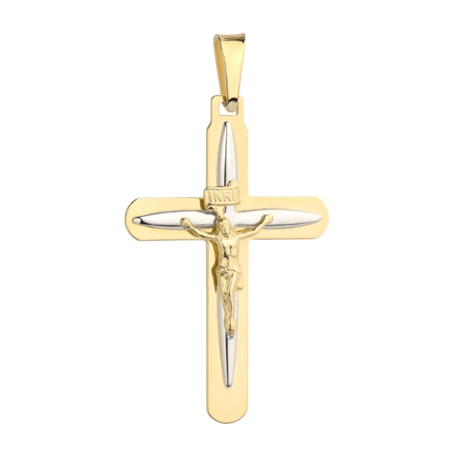 Ein goldenes Kreuz konvex mit dem Bild von Jesus eine kleine pr. 585