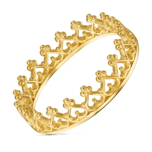 Złoty pierścionek Królewski bez kamieni próba 585