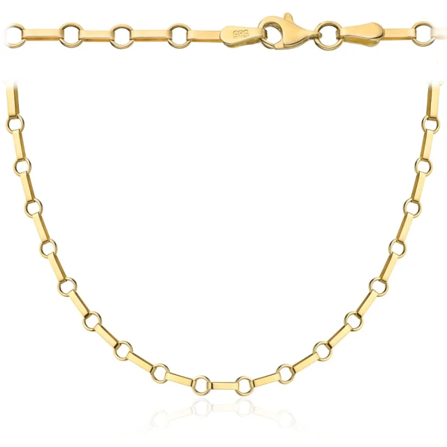 Halskette aus Kreis und Ovalen abwechselnd 45 cm