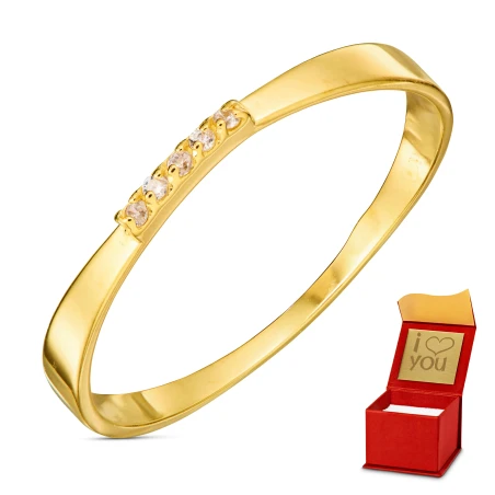 Złoty pierścionek BIAŁE KAMIENIE ER.0041