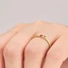Złoty pierścionek rubinowy kamień Obrączka