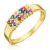 Złoty pierścionek Kolorowe Kamienie próba 585