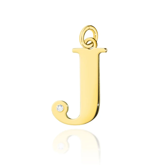 Gold AnhängerProbe 585 (14k) kleiner J Diamant