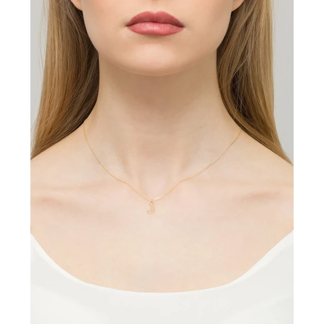 Gold AnhängerProbe 585 (14k) kleiner J Diamant