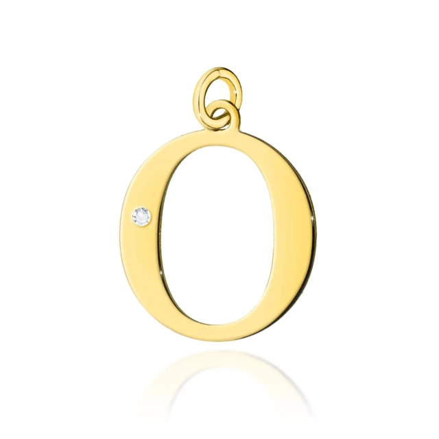 Gold AnhängerProbe 585 (14k) kleiner O Diamant