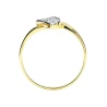 Złoty pierścionek z cyrkoniami delikatna Fala Próba 585