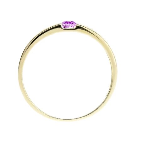 Złoty pierścionek fioletowy kamień Obrączka