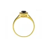 Elegancki Złoty pierścionek Kwiatek czarny